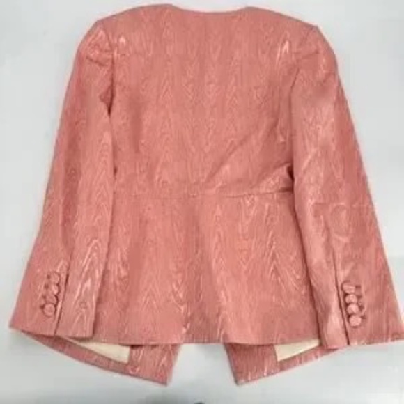 Veronica Beard Eris Moire Blush Textured Blazer Jacket Pink Size 10 - Picture 7 of 16